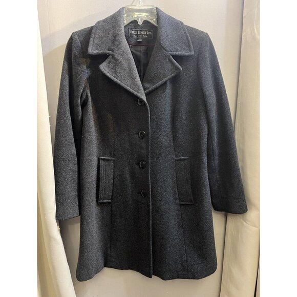 Wool Blend Coat FLEET STREET Women’s PM Jacket Charcoal Gray Button Classic - Picture 1 of 9